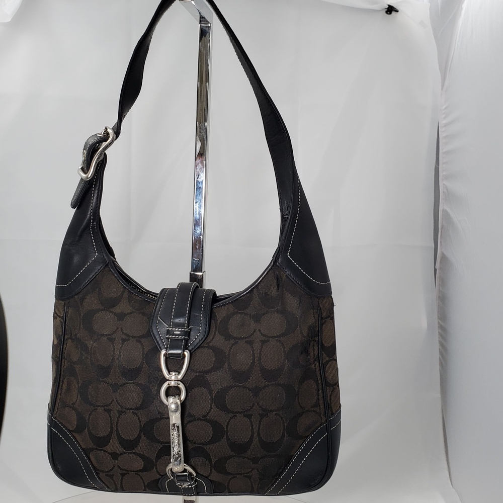 Worn Out Vintage Y2K Coach 8K02 Hamptons Signature Jacquard Hobo Shoulder Bag